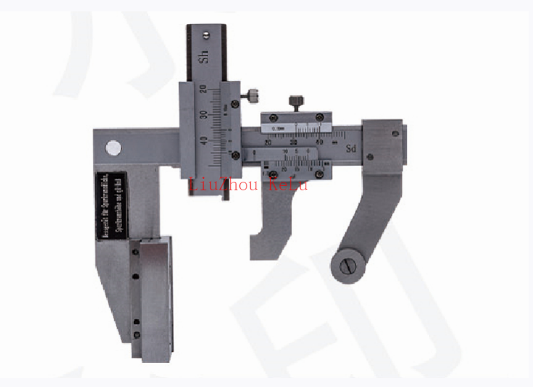 Measuring device for flange thickness, height of the flange and qR dimension